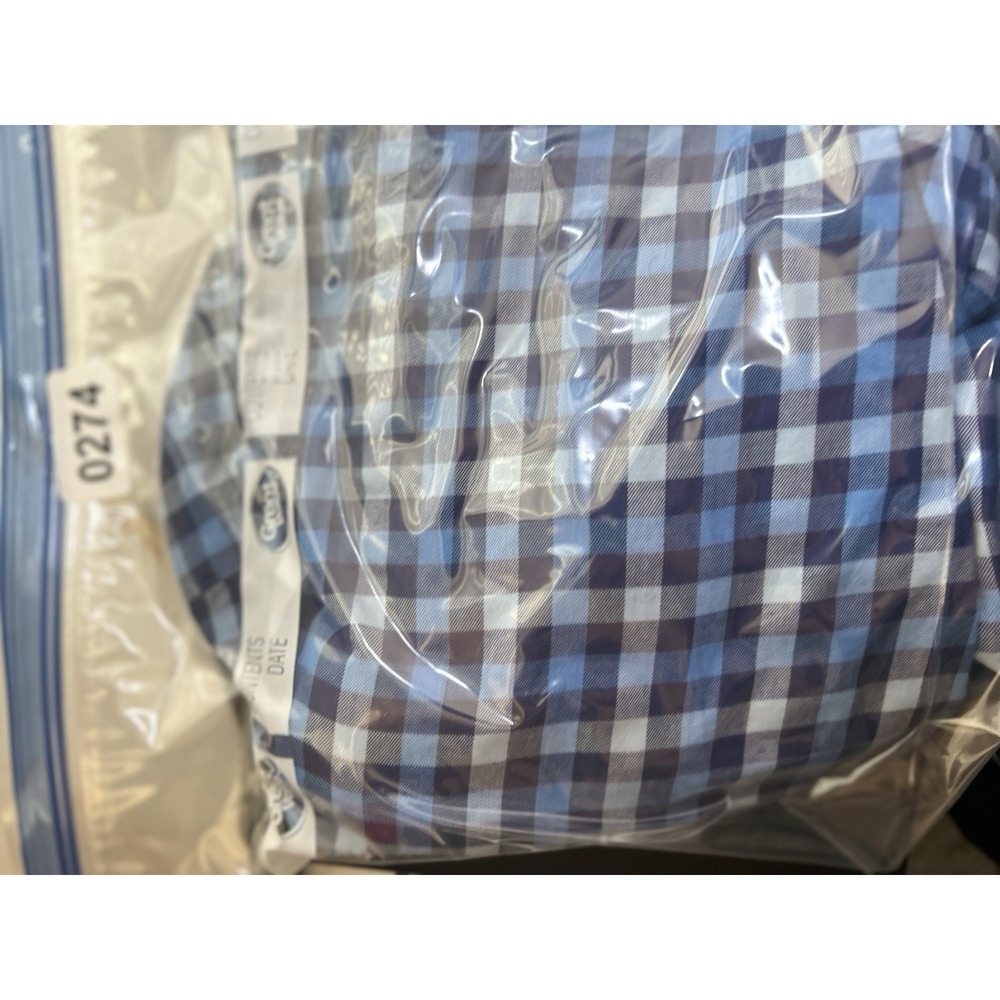 Peter Millar Shirt Medium Blue Plaid Long Sleeve Button Up Cotton‎ - Picture 7 of 7